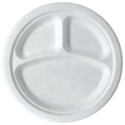 Vanguard™ Renewable & Compostable Molded Fiber Plates - 10in 3-Cmpt - Case of 500