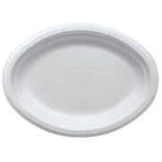 Vanguard™ Renewable & Compostable Molded Fiber Plates - Oval - 10 x 7in - Case of 500