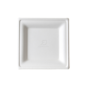 Vanguard™ Renewable & Compostable Square Molded Fiber Plates - Small - Case of 500