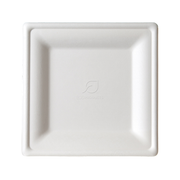 Vanguard™ Renewable & Compostable Square Molded Fiber Plates - Medium - Case of 500