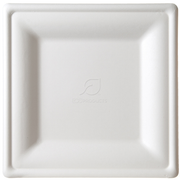 Vanguard™ Renewable & Compostable Square Molded Fiber Plates - Large - Case of 250