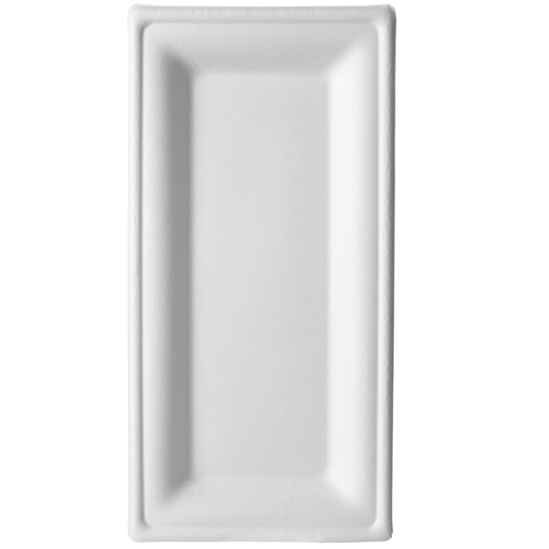Vanguard™ Renewable & Compostable 10x5in Rectangular Plate - Case of 500