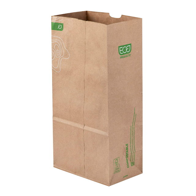 Renewable & Compostable 20# Paper Sack, Kraft, FSC Recycled 100% SA-COC-013255 - Case of 400