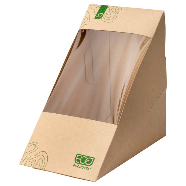 Renewable & Compostable Large Windowed Sandwich Wedge, FSC Mix Credit SA-COC-013255 - Case of 500