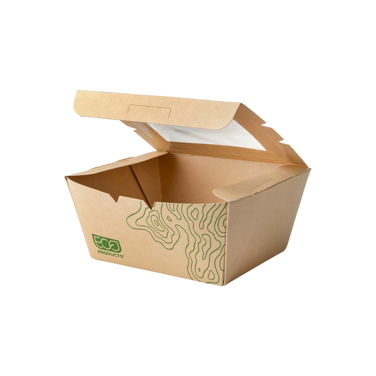 Renewable & Compostable 26oz Windowed Food Box #1, FSC Mix Credit SA-COC-013255 - Case of 200