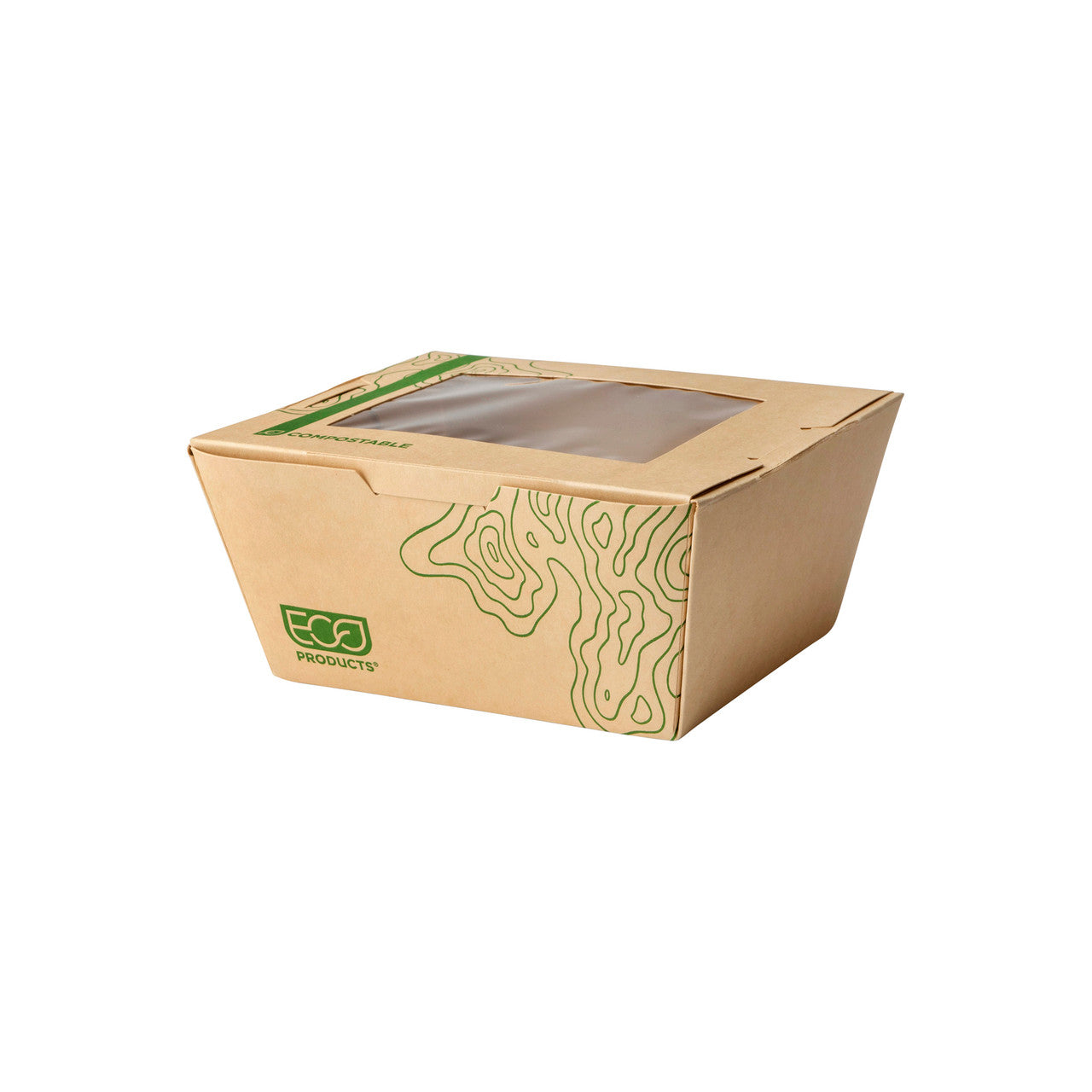 Renewable & Compostable 26oz Windowed Food Box #1, FSC Mix Credit SA-COC-013255 - Case of 200