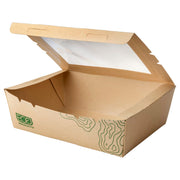 Renewable & Compostable 66oz Windowed Food Box #3, FSC Mix Credit SA-COC-013255 - Case of 200