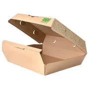 Renewable & Compostable Corrugate Clamshell 9.75 x 7.25 x 3.13 - Case of 200