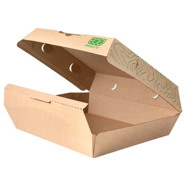 Renewable & Compostable Corrugate Clamshell 9.75 x 7.25 x 3.13 - Case of 200