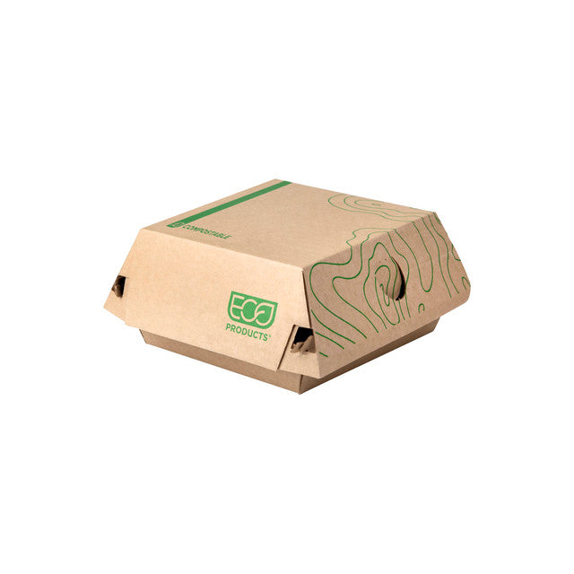 Renewable & Compostable Corrugate Clamshell 6.25 x 5.5 x 2.69 - Case of 510
