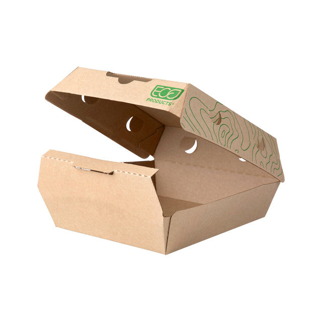 Renewable & Compostable Corrugate Clamshell 7.38 x 6.38 x 2.88 - Case of 300
