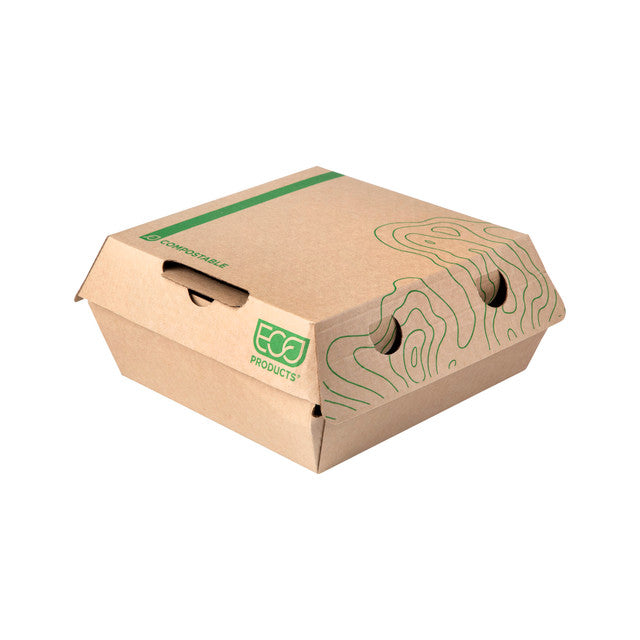 Renewable & Compostable Corrugate Clamshell 7.38 x 6.38 x 2.88 - Case of 300