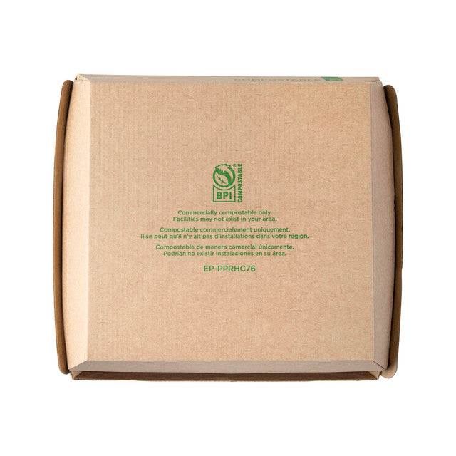 Renewable & Compostable Corrugate Clamshell 7.38 x 6.38 x 2.88 - Case of 300
