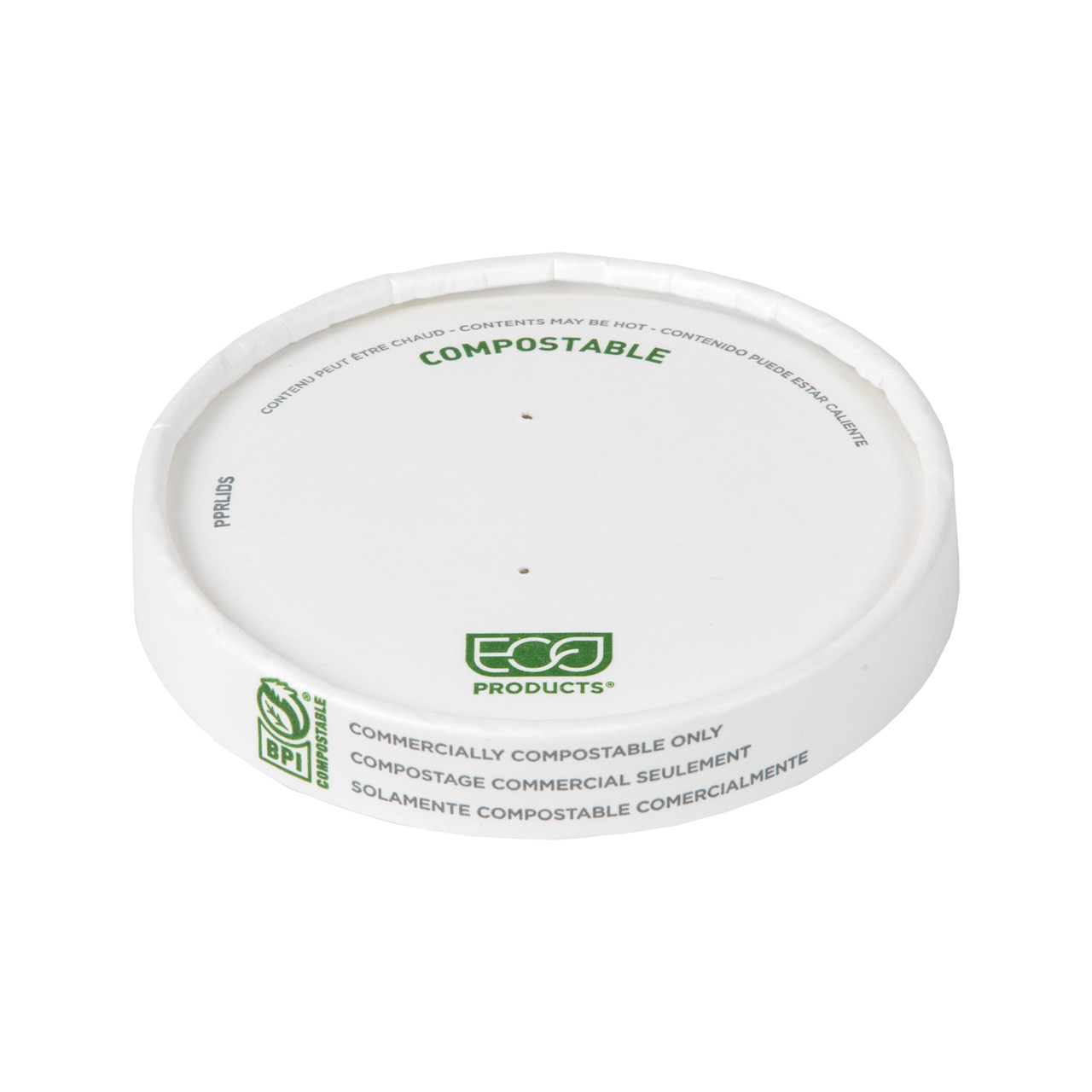 Renewable & Compostable Paper Lid, Small (90mm ), Fits 8oz Paper Food Containers, FSC® MIX CREDIT SA-COC-013255 - Case of 500