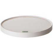 Renewable & Compostable Squat Food Container Paper Lid - 26-48oz - Case of 300