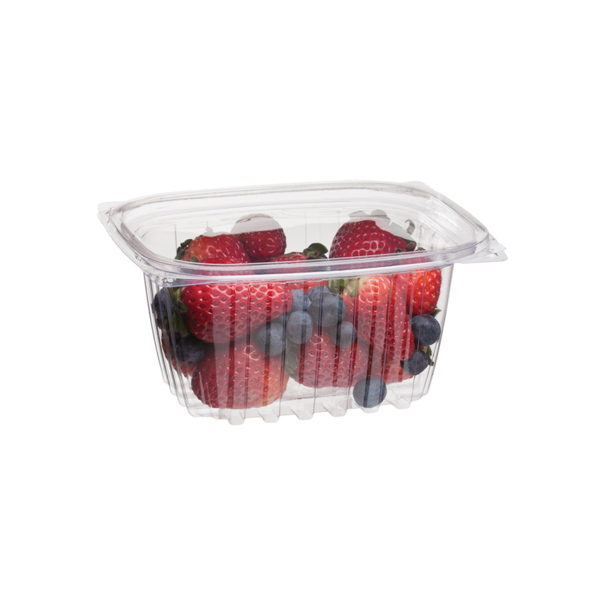Veridian™ Renewable & Compostable Rectangular Deli Containers - 16 oz. Green - Case of 300
