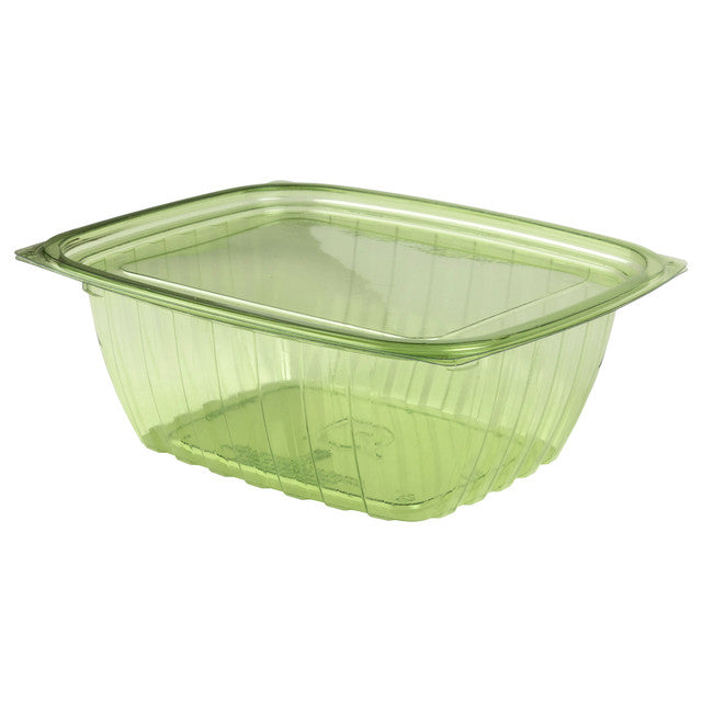 Veridian™ Renewable & Compostable Rectangular Deli Containers - 32 oz. Green - Case of 200