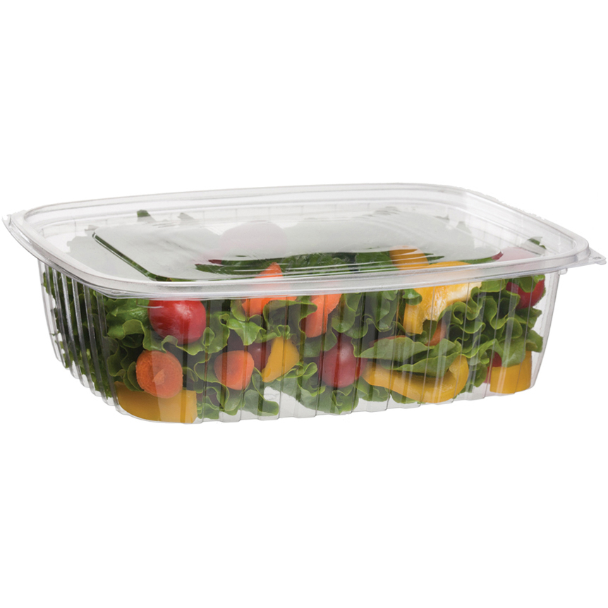 Renewable & Compostable Rectangular Deli Containers - 48oz. - Case of 200