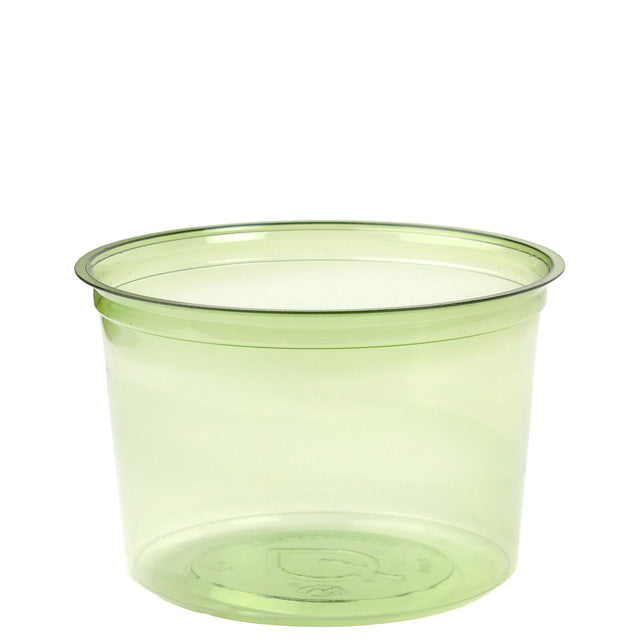 Veridian™ Renewable & Compostable Round Deli Containers - 16 oz. Green - Case of 500