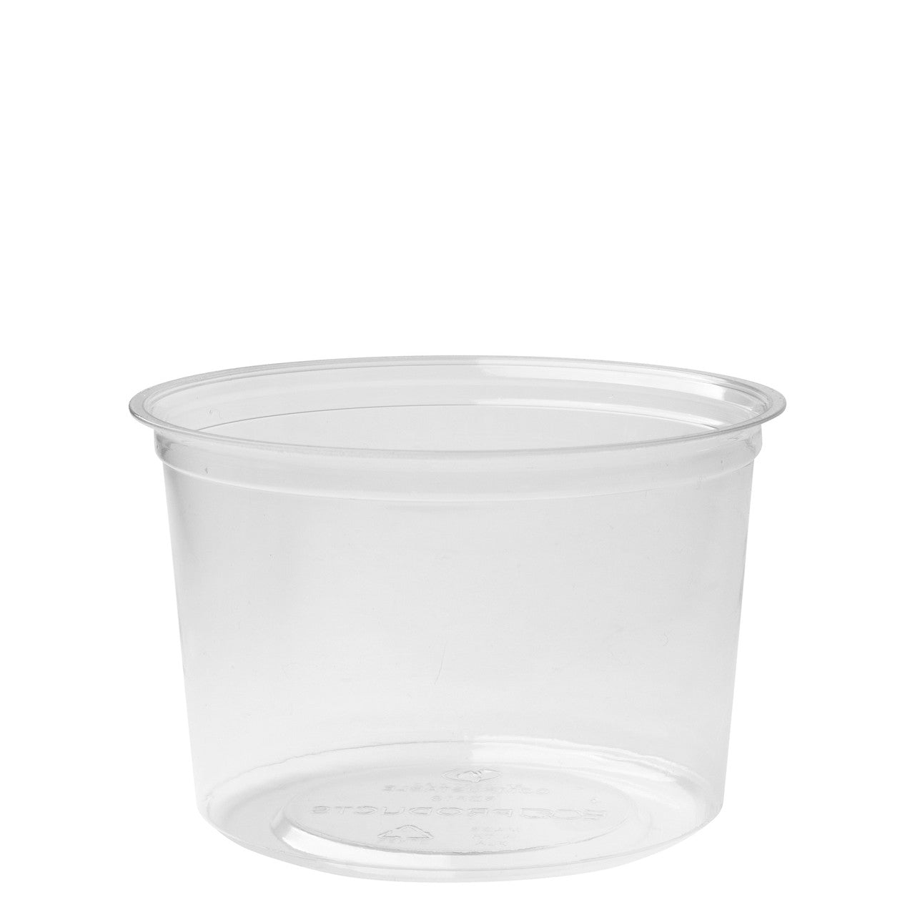 Renewable & Compostable Round Deli Containers - 16oz. - Case of 500