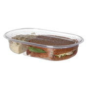 Renewable & Compostable Deli & Snack Containers - 32oz, 2-cmpt, Roval - Case of 400
