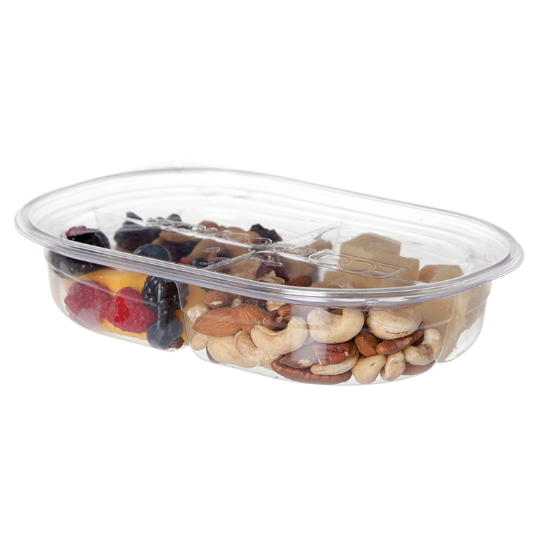Renewable & Compostable Deli & Snack Containers - 32oz, 4-cmpt, Roval - Case of 400