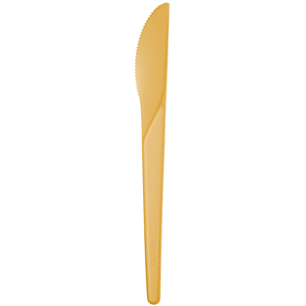 Plantware® Renewable & Compostable Knife - 6" Yellow 
 - Case of 1000
