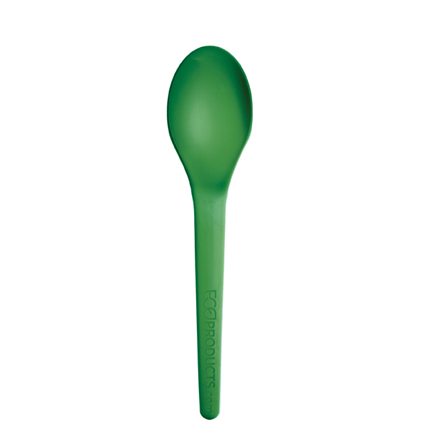 Plantware® Renewable & Compostable Spoon - 6" Green 
 - Case of 1000
