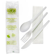 Plantware Renewable & Compostable Cutlery Kit - 6" - Case of 250