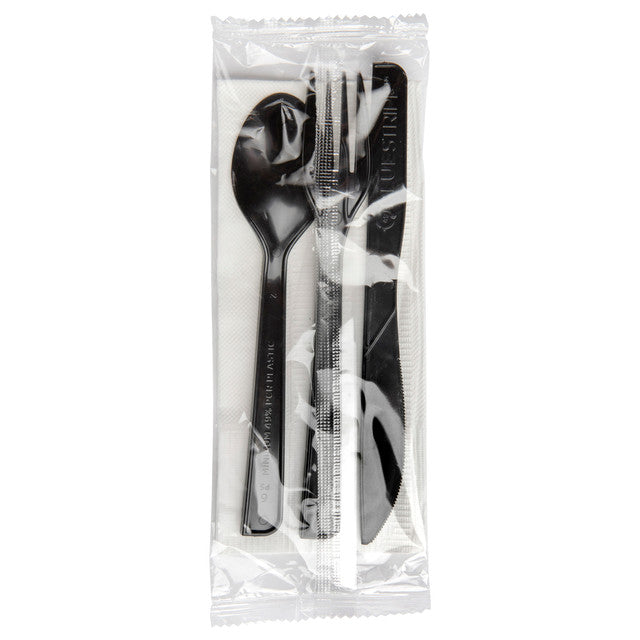100% Recycled Content Cutlery Kit - 6in - Case of 250