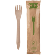 Wood Renewable & Compostable Wrapped Fork - 6.5" FSC® MIX CREDIT SA-COC-013255 - Case of 500