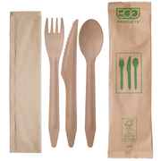 Wood Renewable & Compostable Kit (F/K/S/N) - 6.5" FSC® MIX CREDIT SA-COC-013255 - Case of 500