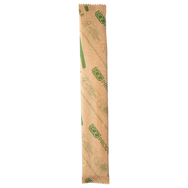 Renewable & Compostable Paper Cutlery Wrapped 6" Knife FSC® MIX CREDIT SA-COC-013255 - Case of 500