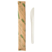 Renewable & Compostable Paper Cutlery Wrapped 6" Knife FSC® MIX CREDIT SA-COC-013255 - Case of 500