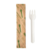 Renewable & Compostable Paper Cutlery Wrapped 6" Fork FSC® MIX CREDIT SA-COC-013255 - Case of 500