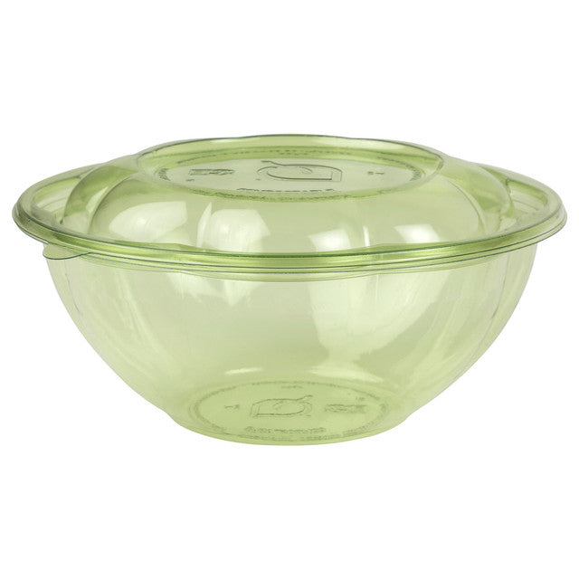 Veridian™ Renewable & Compostable Salad Bowls w/ Lids - 24oz. Green - Case of 150