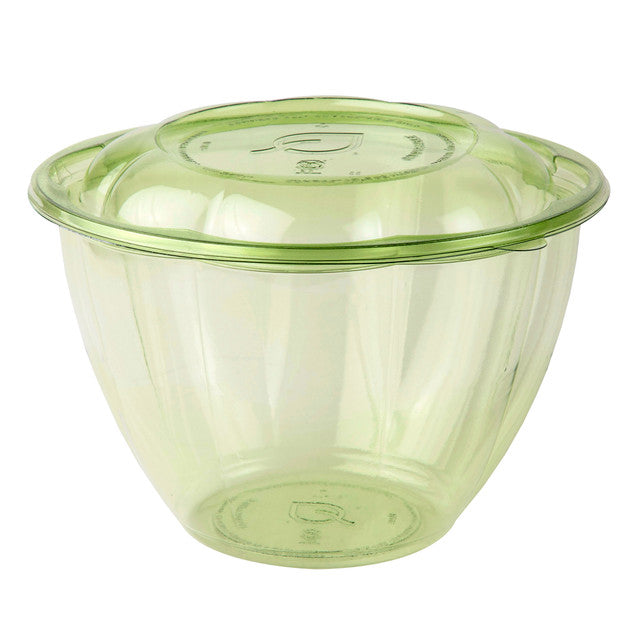 Veridian™ Renewable & Compostable Salad Bowls w/ Lids - 48oz. Green - Case of 150
