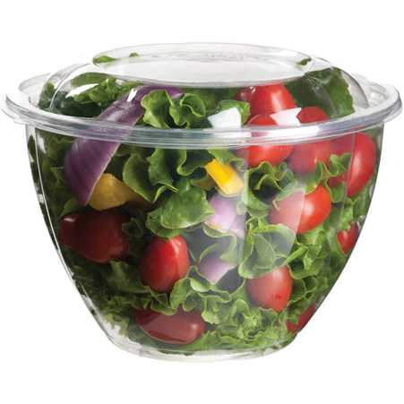 Renewable & Compostable Salad Bowls w/ Lids - 48oz. - Case of 150
