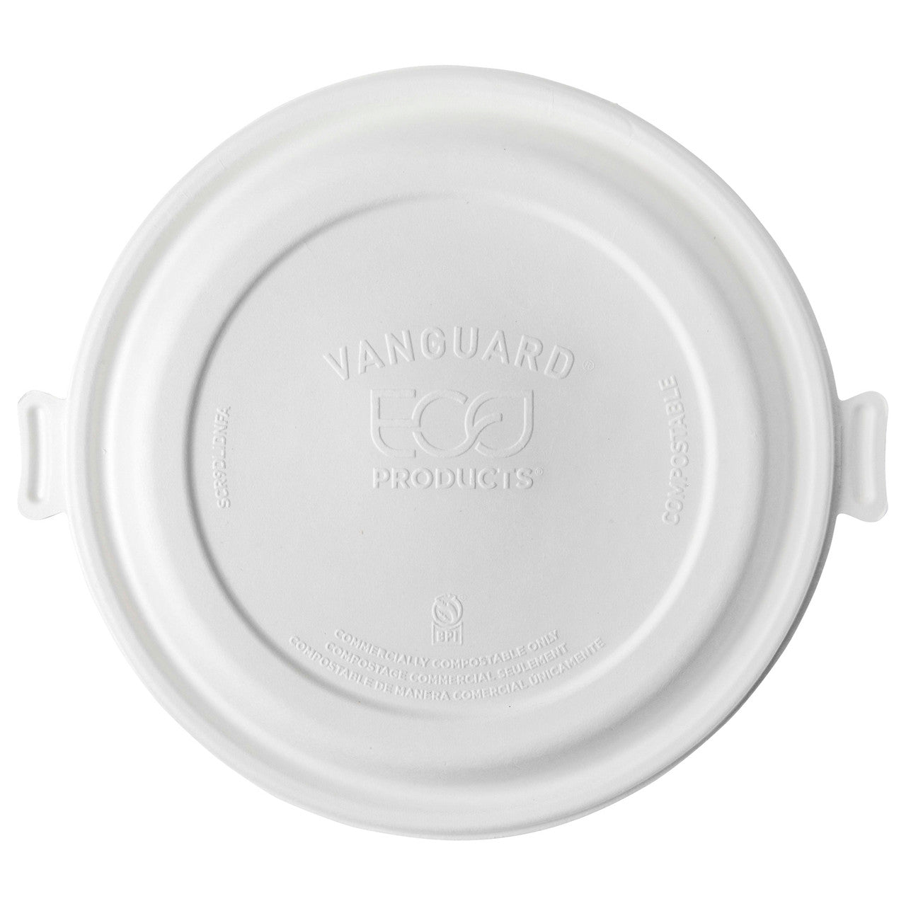 Vanguard™ WorldView™ Renewable & Compostable Domed Round Molded Fiber Lid, Fits SCR series Molded Fiber Bowls - Case of 300