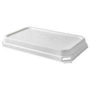 Vanguard™ WorldView™ Renewable & Compostable Domed Rectangle Molded Fiber Lid, Fits SCRC107 Molded Fiber Container - Case of 200