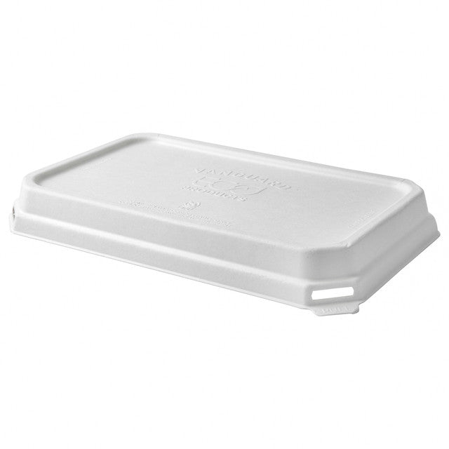 Vanguard™ WorldView™ Renewable & Compostable Domed Rectangle Molded Fiber Lid, Fits SCRC107 Molded Fiber Container - Case of 200