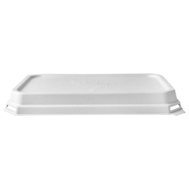 Vanguard™ WorldView™ Renewable & Compostable Domed Rectangle Molded Fiber Lid, Fits SCRC107 Molded Fiber Container - Case of 200