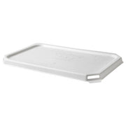 Vanguard™ WorldView™ Renewable & Compostable Flat Rectangle Molded Fiber Lid, Fits SCRC107 Molded Fiber Container - Case of 200