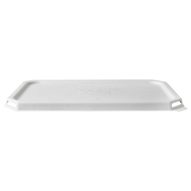 Vanguard™ WorldView™ Renewable & Compostable Flat Rectangle Molded Fiber Lid, Fits SCRC107 Molded Fiber Container - Case of 200