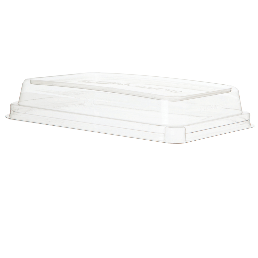 WorldView™ 100% Recycled Content Domed Lid, Fit 10 x 7in Molded Fiber Base - Case of 200