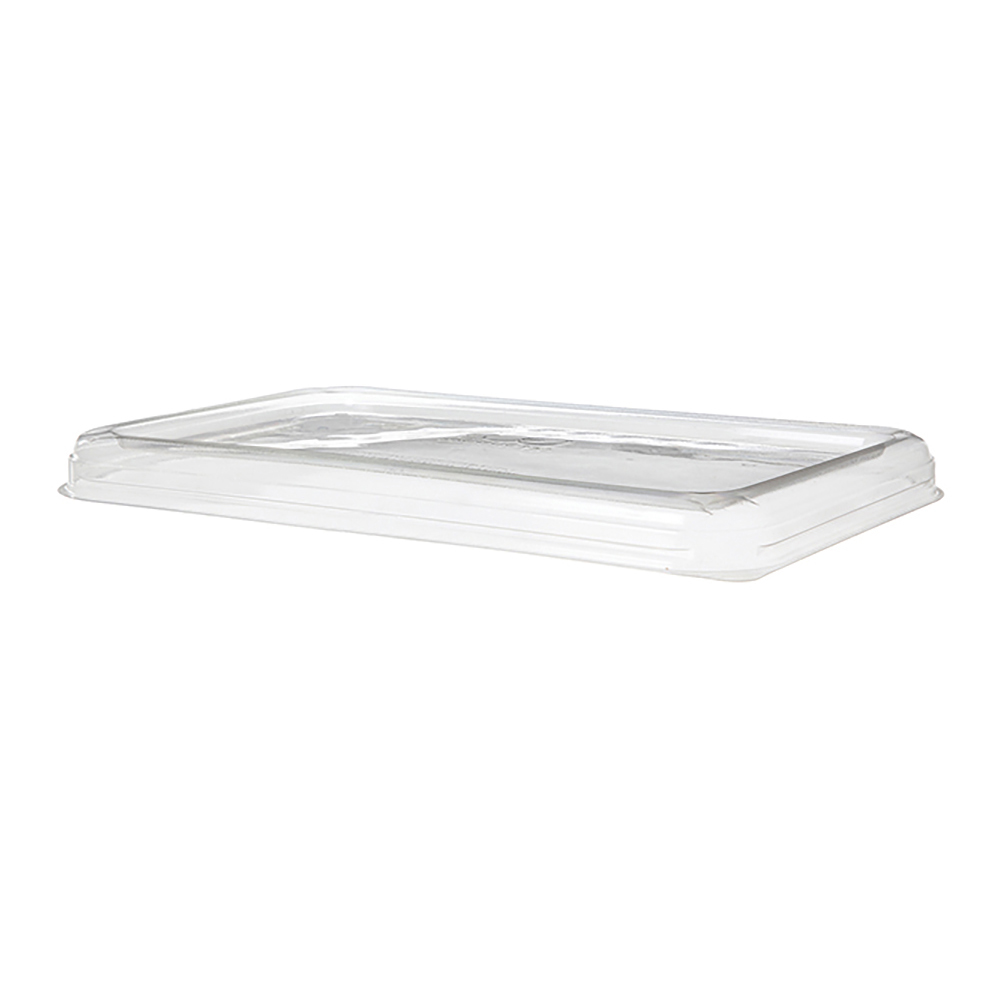 WorldView™ 100% Recycled Content Flat Lid, Low Profile Vented, Fits 10 x 7in Molded Fiber Base - Case of 200
