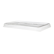 WorldView™ 100% Recycled Content Flat Lid, Low Profile Vented, Fits 10 x 7in Molded Fiber Base - Case of 200