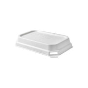 Vanguard™ WorldView™ Renewable & Compostable Domed Rectangle Molded Fiber Lid, Fits SCRC16 Molded Fiber Container - Case of 400