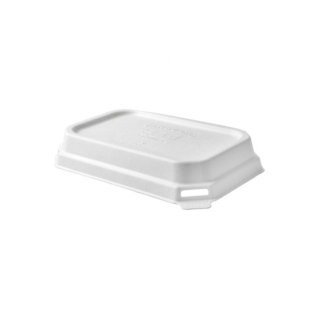 Vanguard™ WorldView™ Renewable & Compostable Domed Rectangle Molded Fiber Lid, Fits SCRC16 Molded Fiber Container - Case of 400