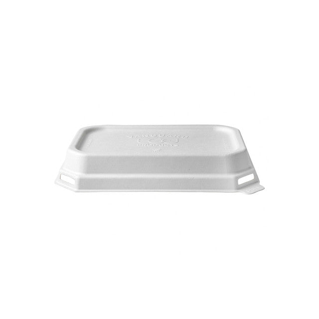 Vanguard™ WorldView™ Renewable & Compostable Domed Rectangle Molded Fiber Lid, Fits SCRC16 Molded Fiber Container - Case of 400